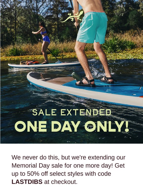 SALE EXTENDED: For one day only, get up to 50% off