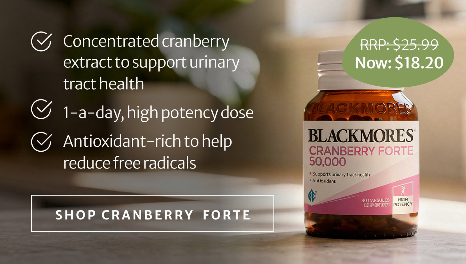 Shop Blackmores Cranberry Forte