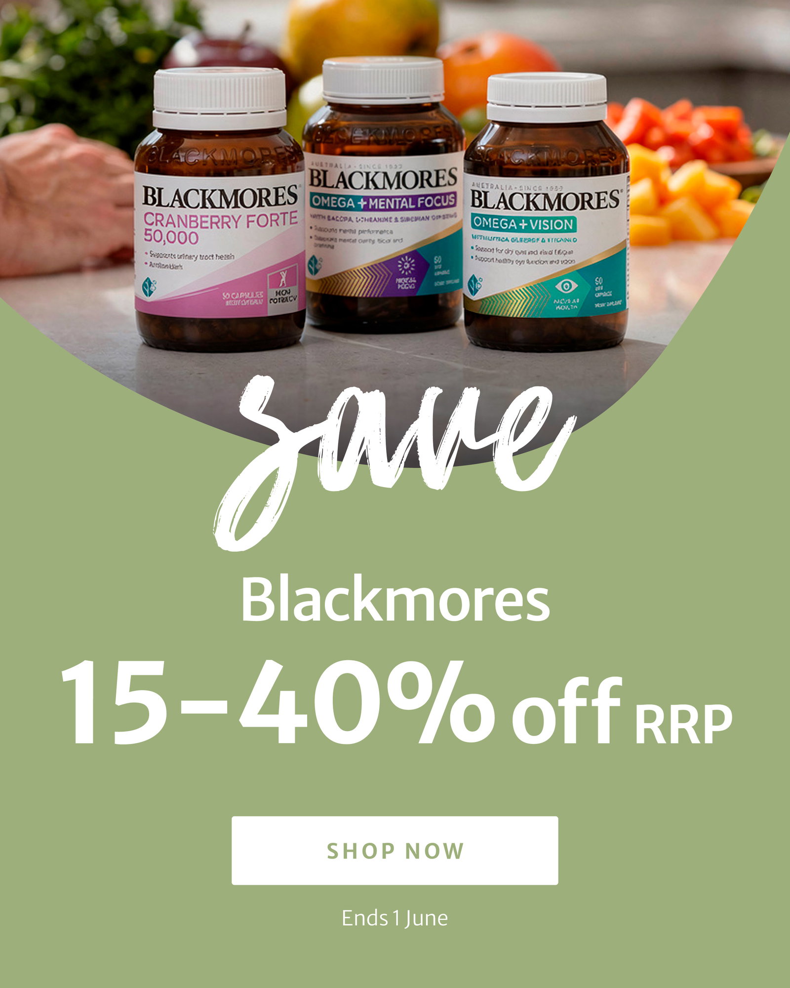 15-40% off RRP on Blackmores