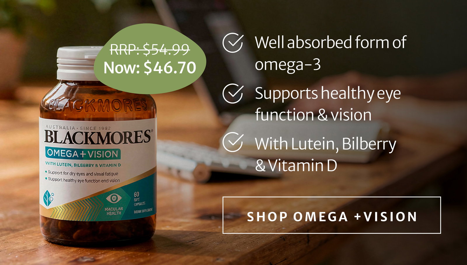 Shop Blackmores Omega + Vision