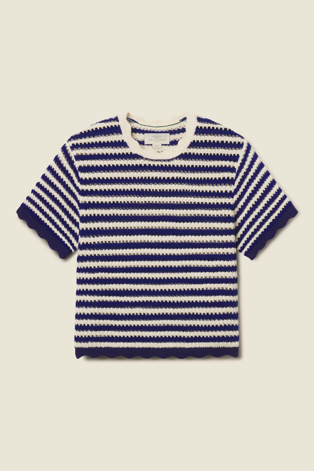 Image of Jules Sweater T-Shirt Navy W/ Antique White Stripe