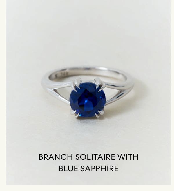 Branch Solitaire with Blue Sapphire