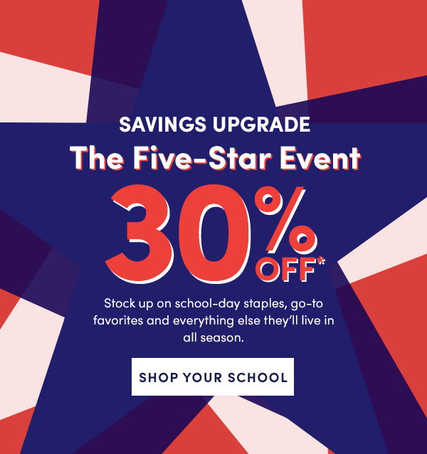 30% off all school merch