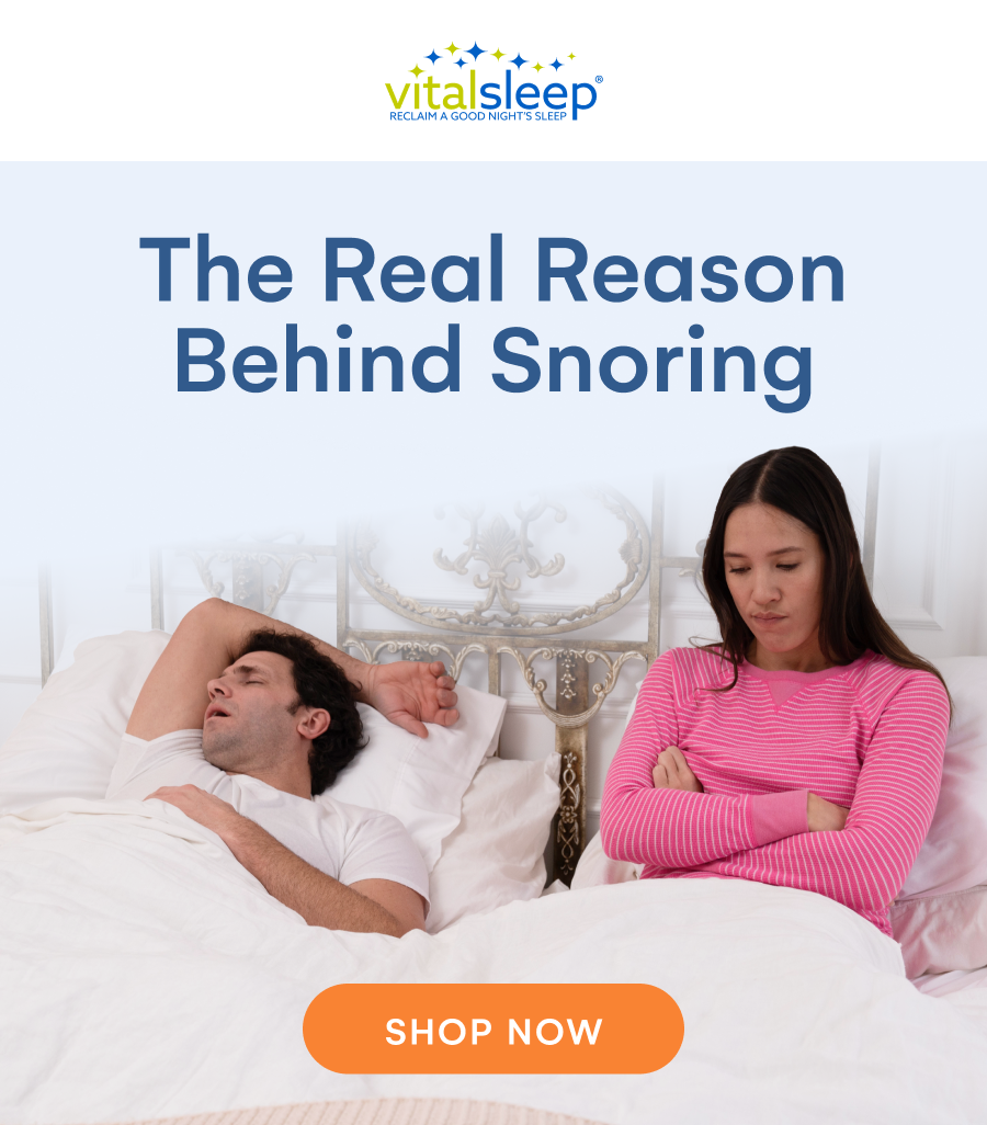A man snores while his partner stays awake, showing the real reason snoring can lead to restless nights.