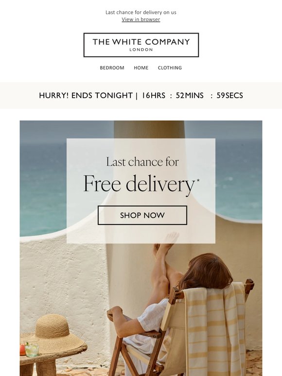 Free delivery ends tonight