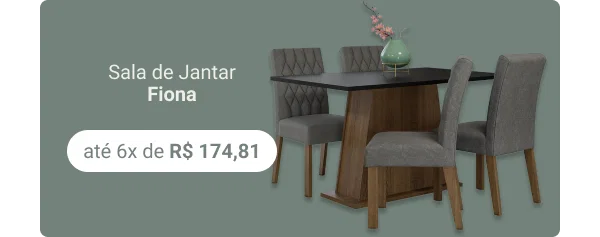 Sala de Jantar Fiona R$ 1.048,88 em até 6x de R$ 174,81 