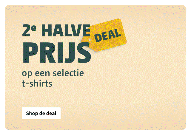 2e halve prijs op t-shirts