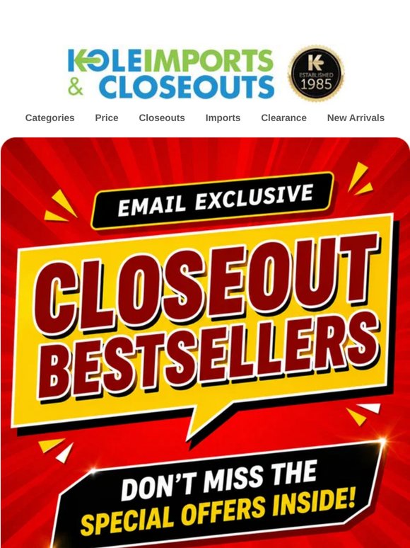 Best-selling Closeouts At Special Price Today!