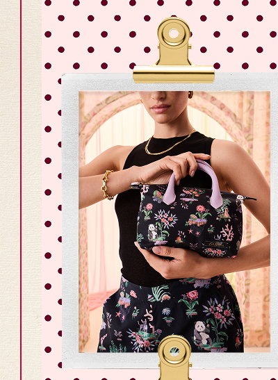 Cath Kidston Black Floral Mini Tote Cross-Body Bag