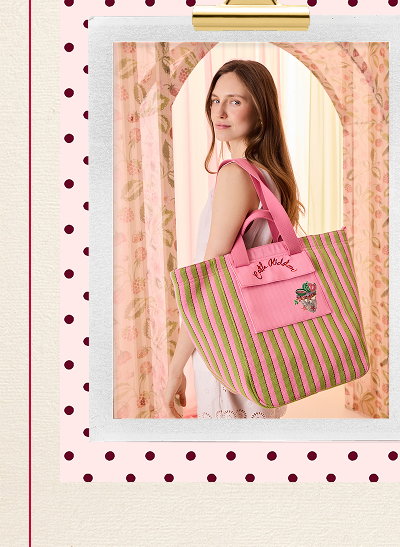 Cath Kidston Green Stripe Large Market Tote Bag