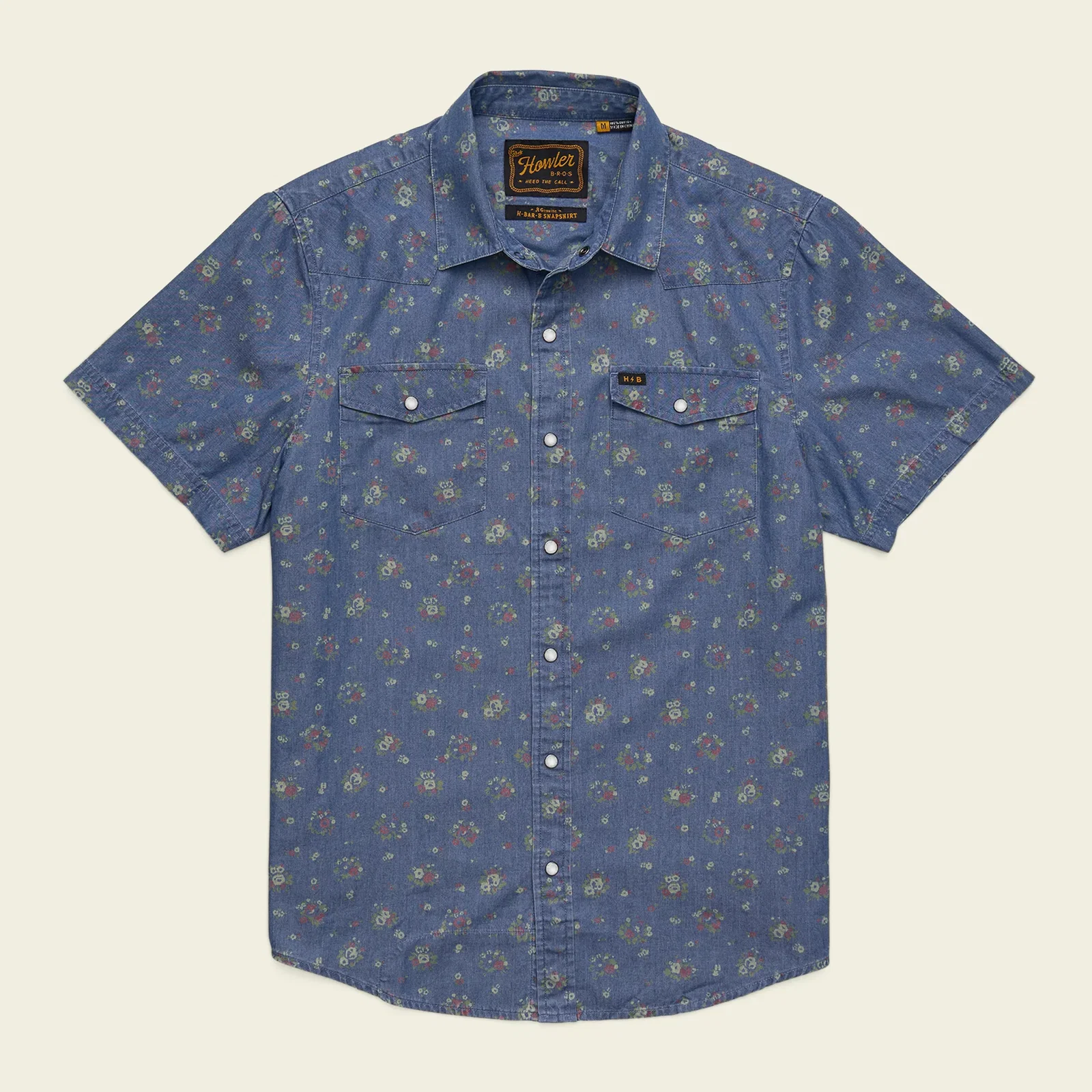 Image of H Bar B Snapshirt - Bouquets : Washed Indigo