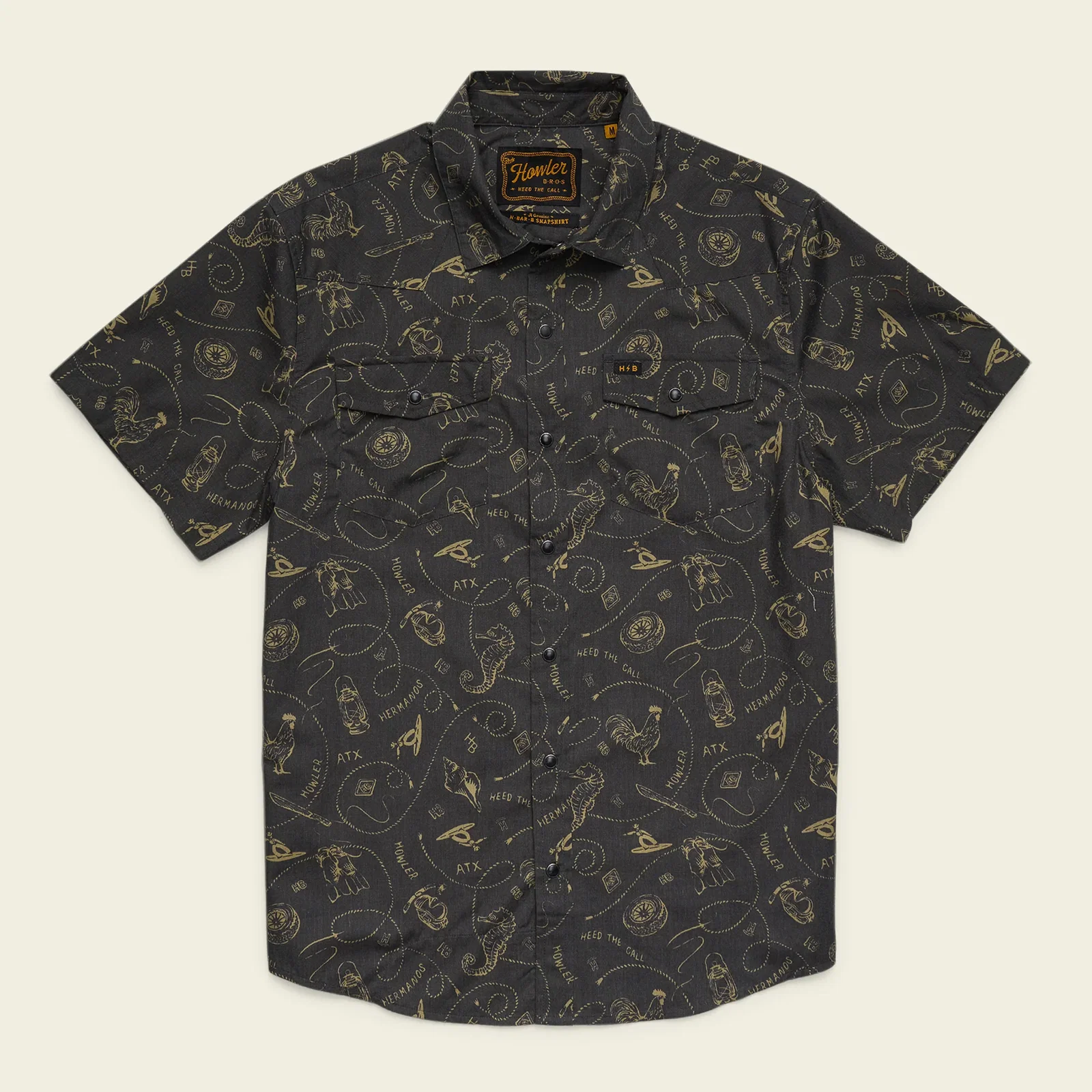Image of H Bar B Snapshirt - Sea Rodeo : Antique Black