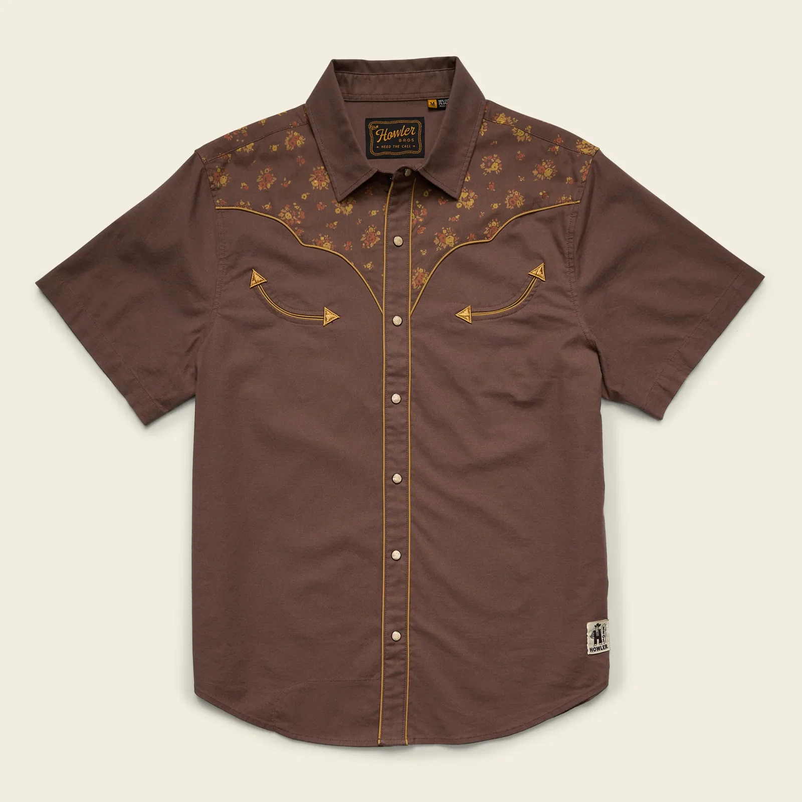 Image of H-Man Western Wear Broncbuster Snapshirt - Bouquets : Morel