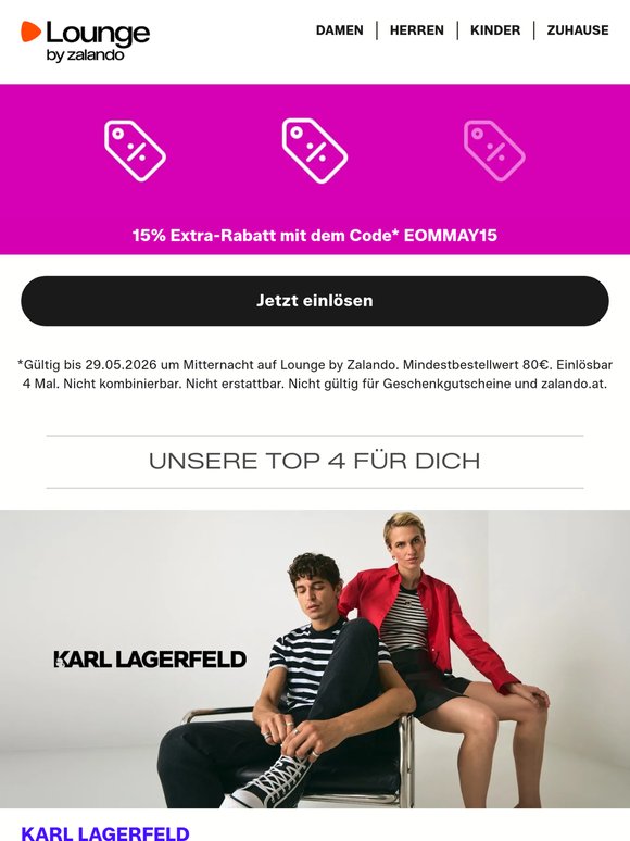 15% Extra-Rabatt | KARL LAGERFELD, Napapijri & Michael Kors ⎪ Modelieblinge für dich