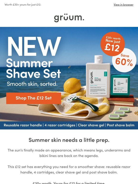 Sun’s Out, Legs Out: £12 Shave Set
