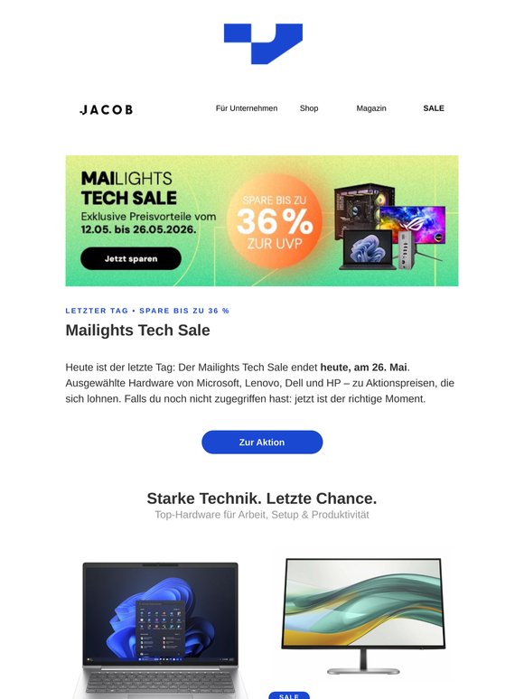 ⏰ Letzter Tag: Mailights Tech Sale endet heute