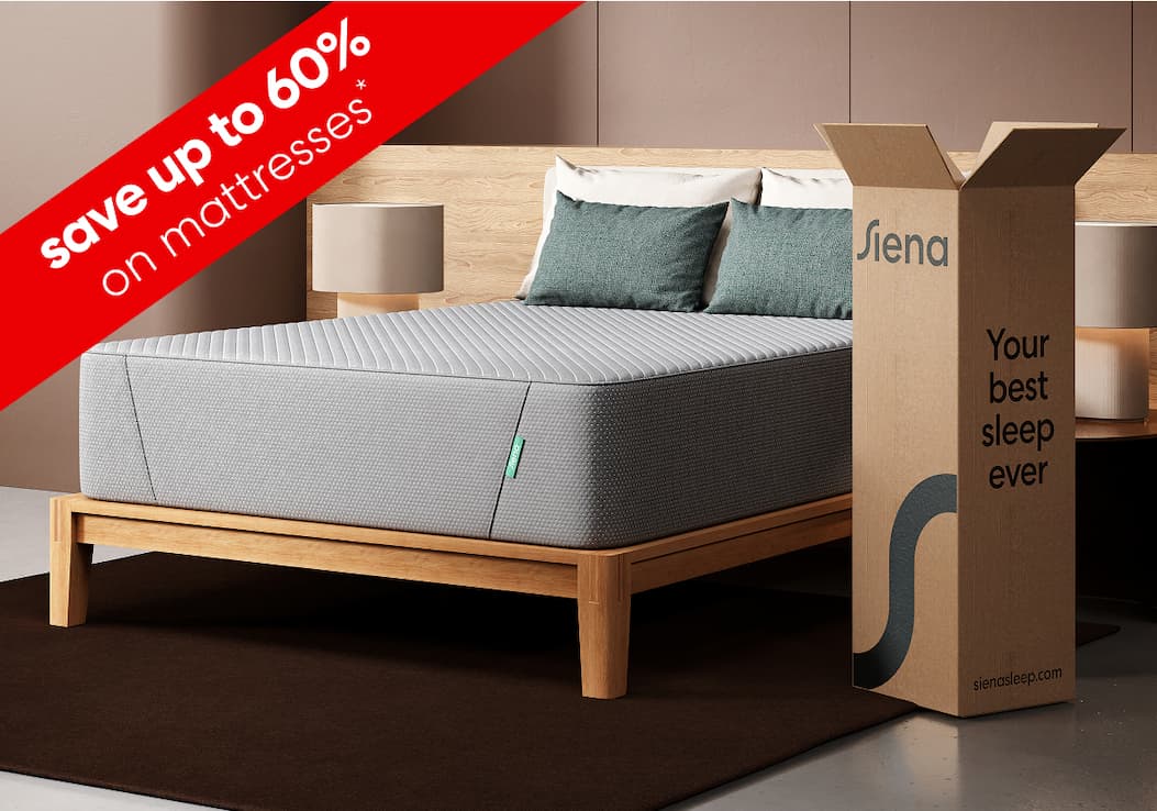 Save up to 60% on mattresses + Extra 5% off w/ code E5PD26 >