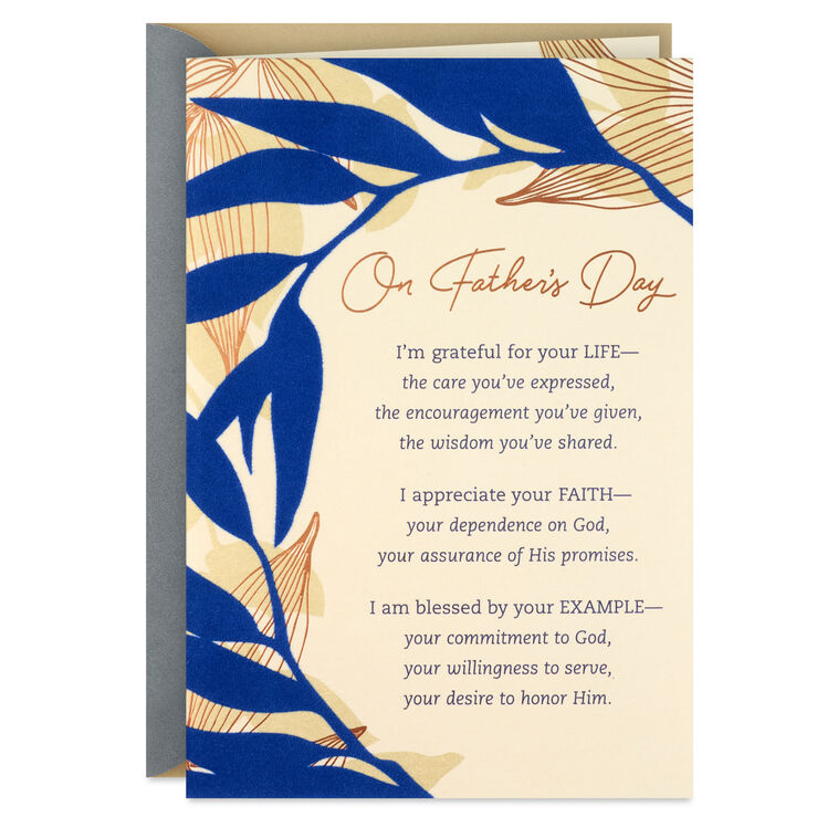 I'm Blessed By Your Example Religious Father's Day Card