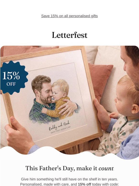 15% off his Father's Day gift