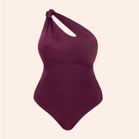 Beach Bliss Asymmetric Padded Swimsuit Mulberry Purple