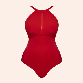 Zip Tide Non-Wired Multiway Swimsuit Red