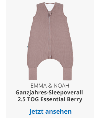 emma & noah - Ganzjahres-Sleepoverall mit Umschlag-Füßchen 2.5 TOG Essential Berry