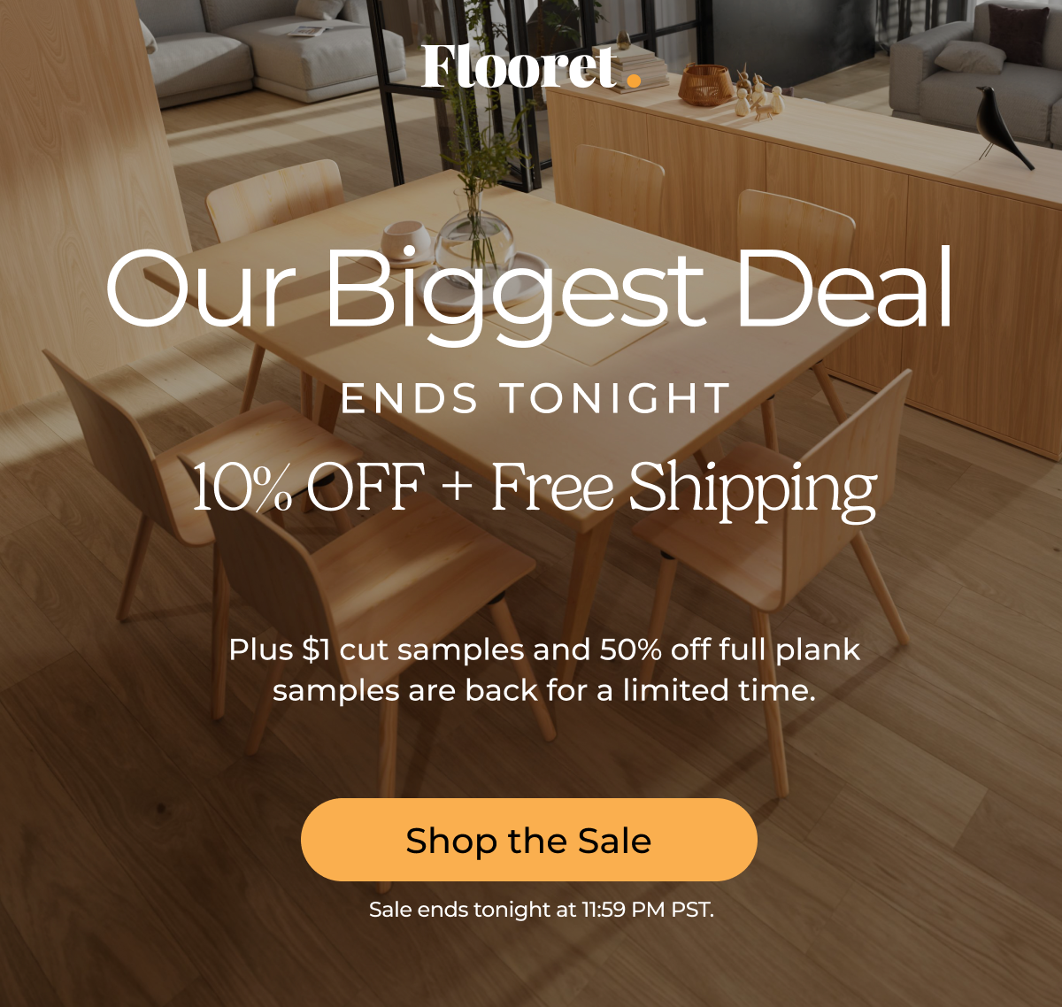 Our biggest deal ends tonight: 10% off + free shipping. Shop Now. 