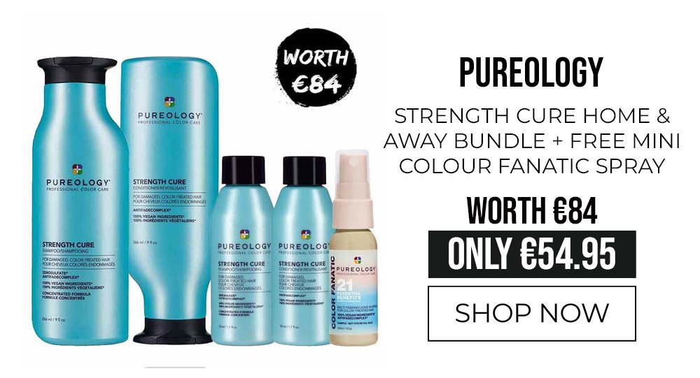 Pureology Strength Cure Home & Away Bundle + FREE Mini Colour Fanatic Spray