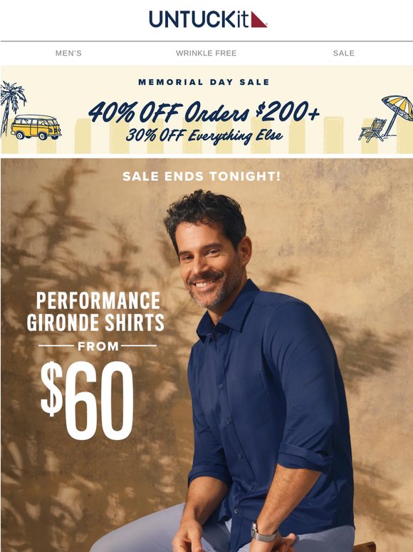 Ends Tonight!! Performance Shirts, From $60