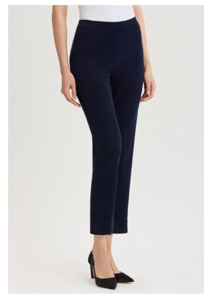 Knit Straight-Leg Ankle Pants, Indigo