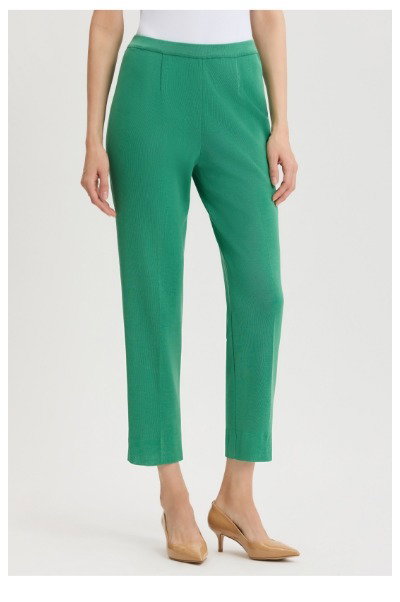 Knit Straight-Leg Ankle Pants, Kelly Green