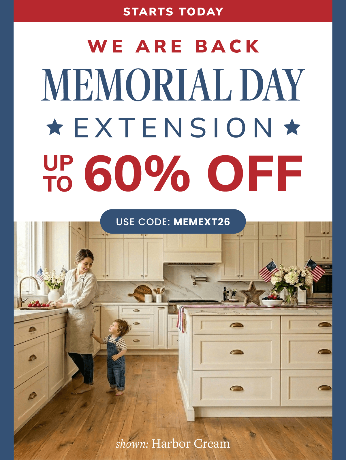 Memorial Day sale up to 60% off - with kitchen and decorations.