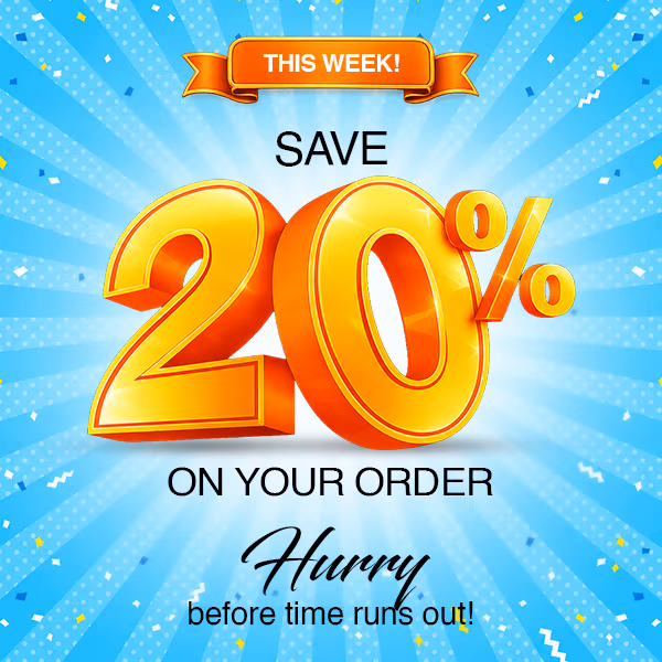 Save 15% on your order this week! Hurry before time runs out! Promo code SITE15