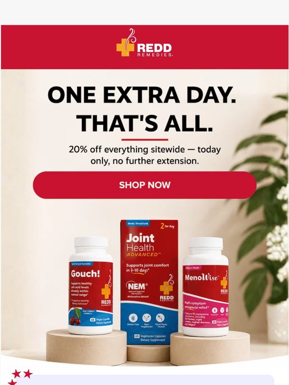 One extra day — the sale extends to today only