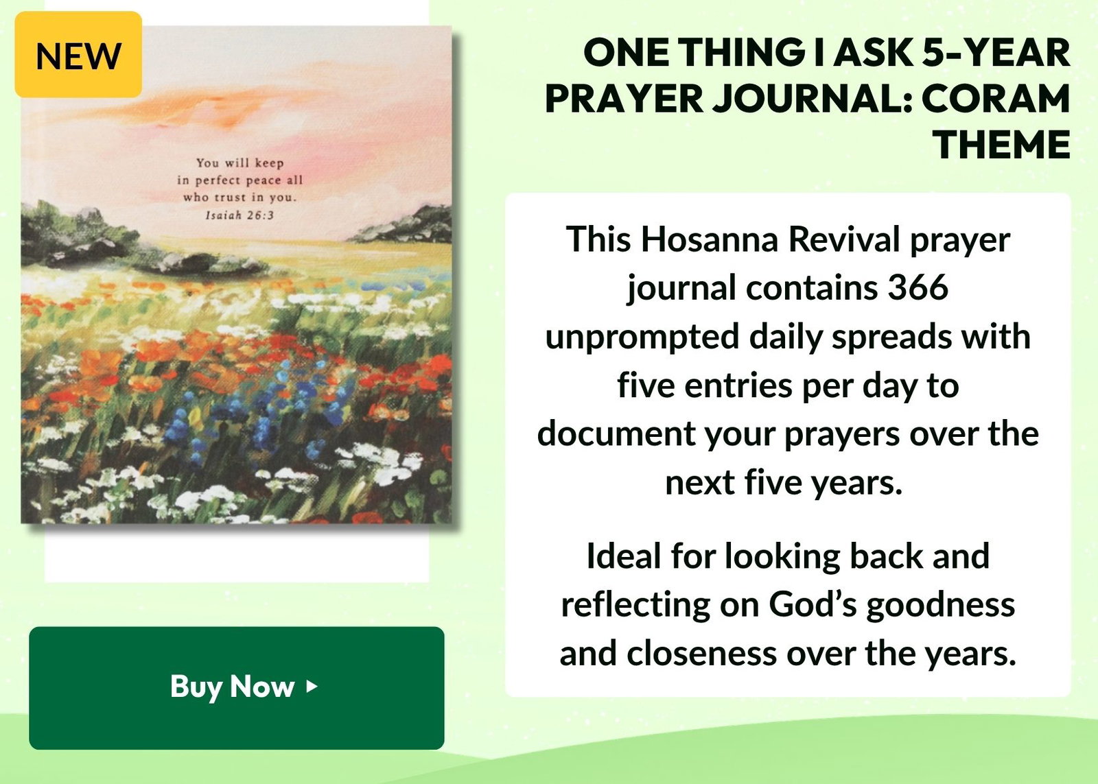 One Thing I Ask 5-Year Prayer Journal: Coram Theme