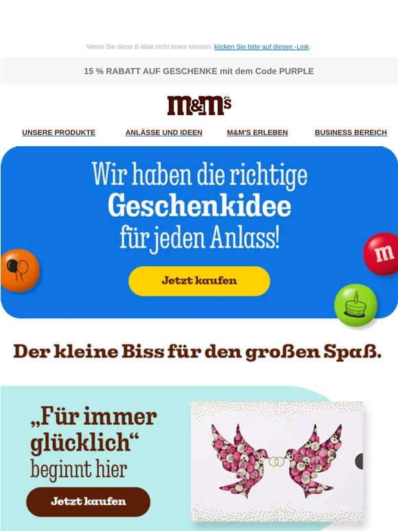 Einfach so: 15 % RABATT auf Geschenke!