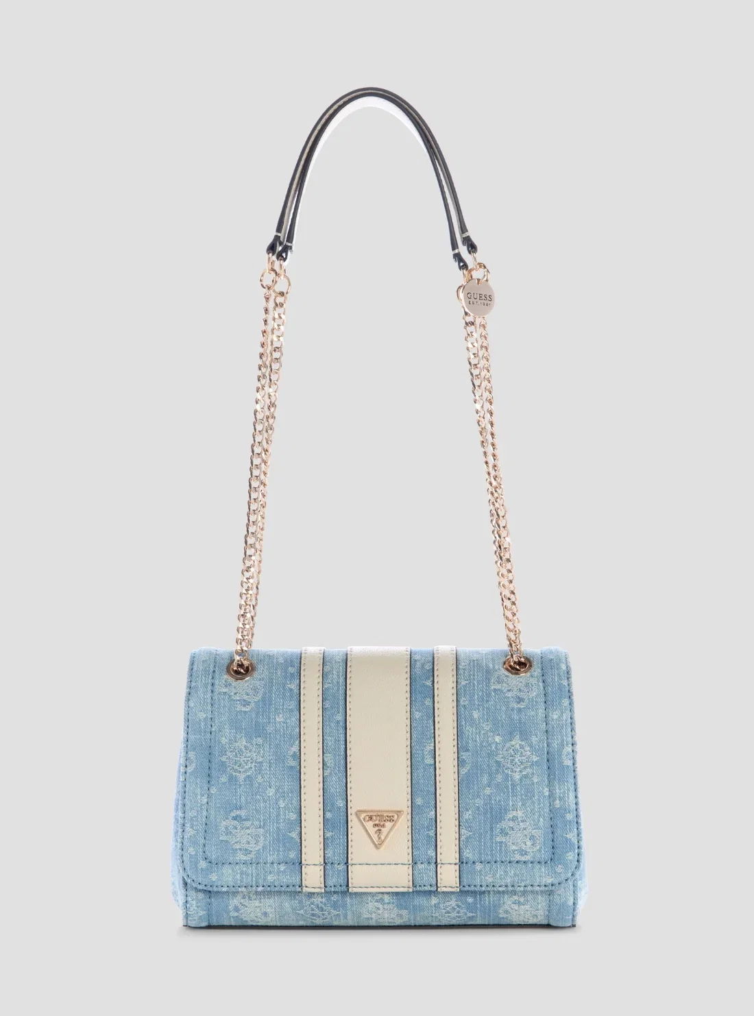 Image of Denim Logo Noelle II Convertible Crossbody Flap Bag