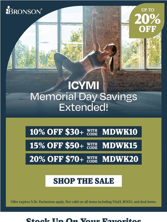 Memorial Day Sale Extended 😎 Up to 20% OFF