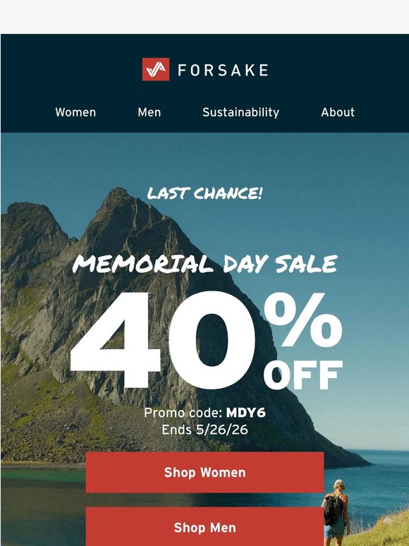 40% off ends TODAY!