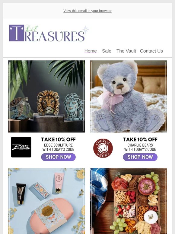 On Sale Tonight 💜 Edge Sculpture | Charlie Bears | Mor | Alfresco Lane