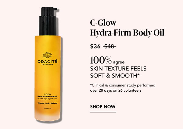 Product: Odacité C-Glow Hydra-Firm Body Oil, pump bottle