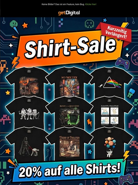 Für kurze Zeit verlängert! Sommer-Shirt Sale!