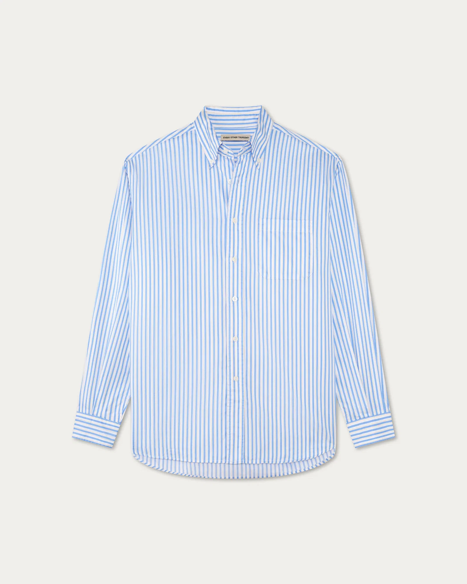 Image of Relaxed Button Down in Butter Blue Stripe