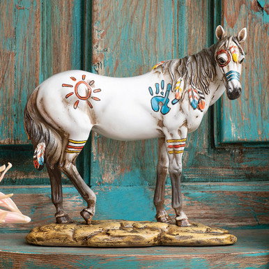 Image of War Paint Horse Sculpture