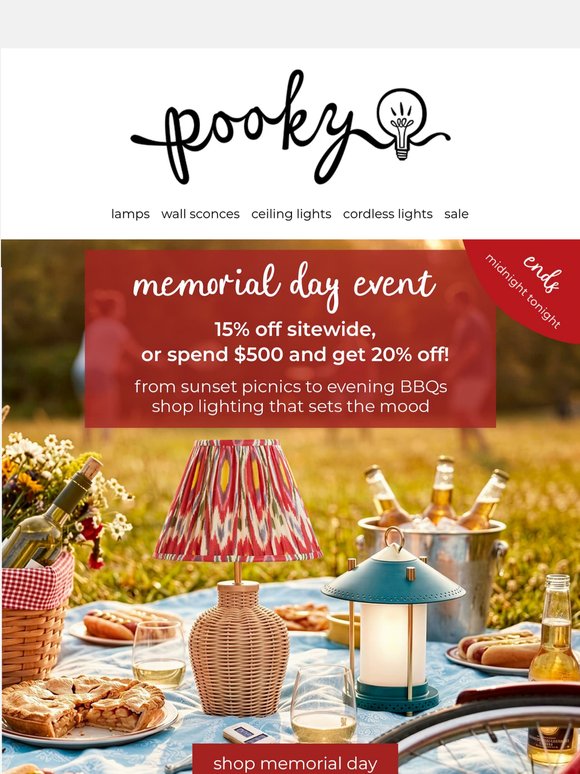 Memorial Day Event Ends Midnight!