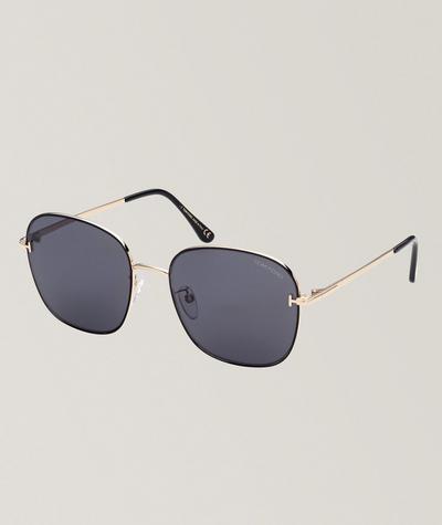 TOM FORD - Metal T-Inlay Round Sunglasses 