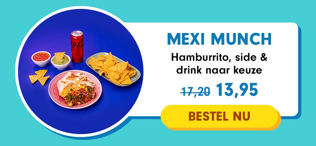 Hamburrito, side & drink naar keuze nu: 13,95