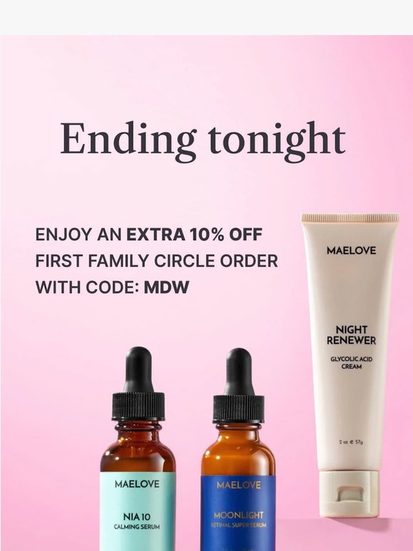 Ending tonight