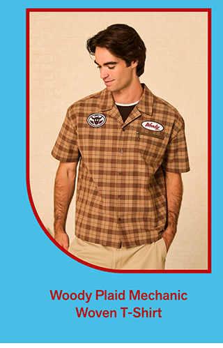 Woody Plaid Mechanic Woven T-Shirt