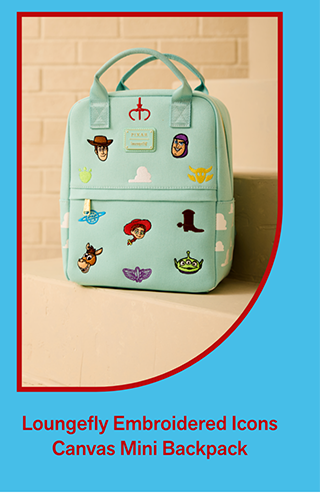 Loungefly Embroidered Icons Canvas Mini Backpack